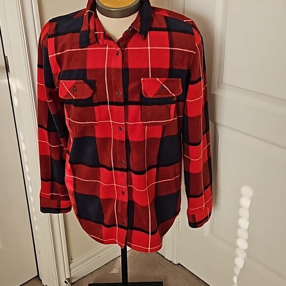 Ripzone Men's Flannel Buffalo Plaid Button-Down Long Sleeves Shirt XL Red/ Blue - Picture 6 of 16